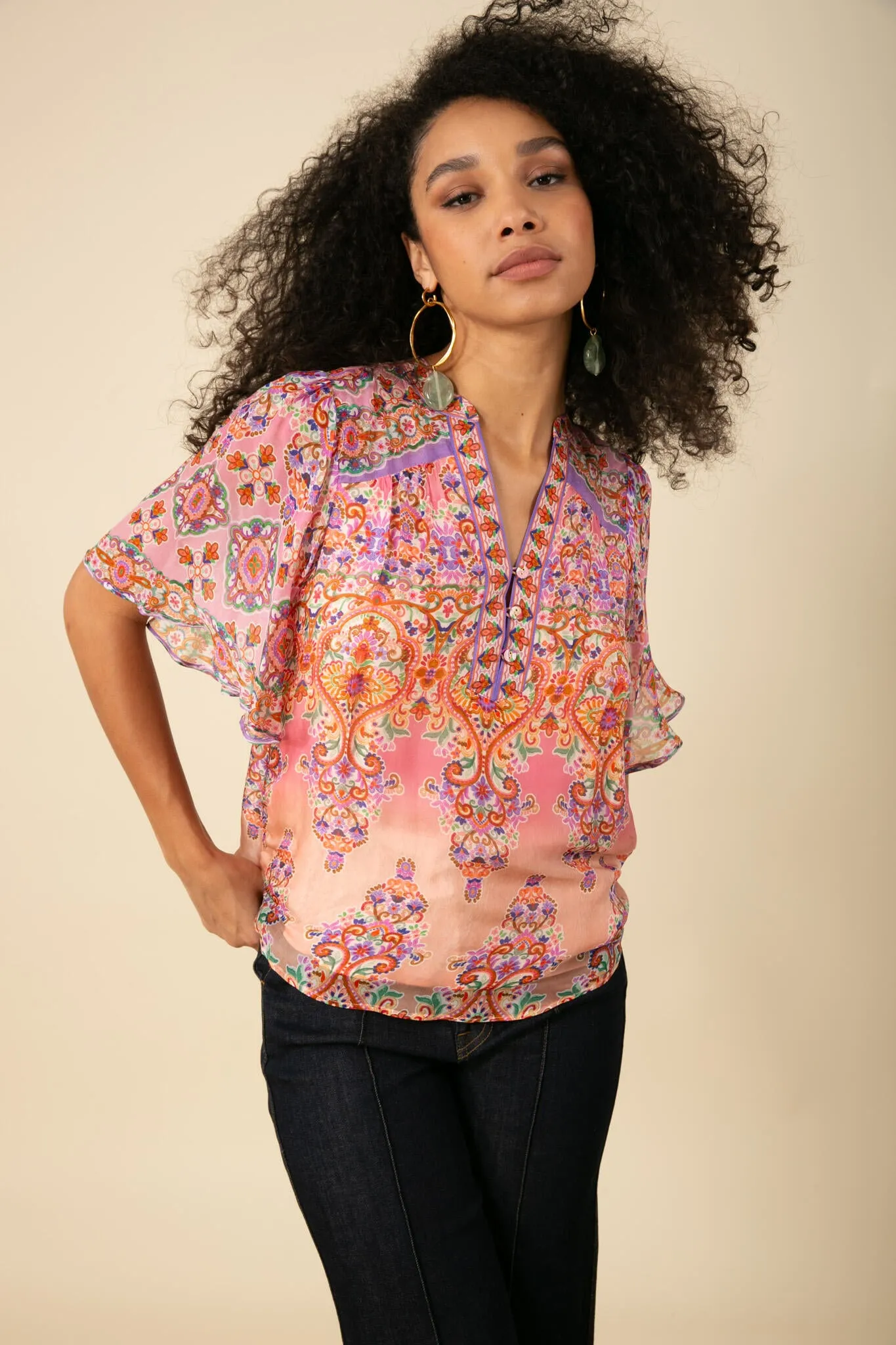 Adriana Blouse - Pink