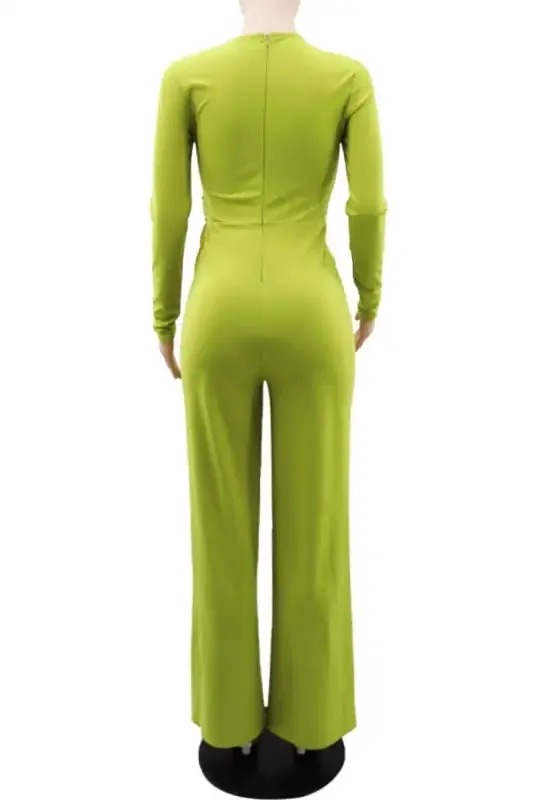 Air Of Sophistication Draped Sash Jumpsuit