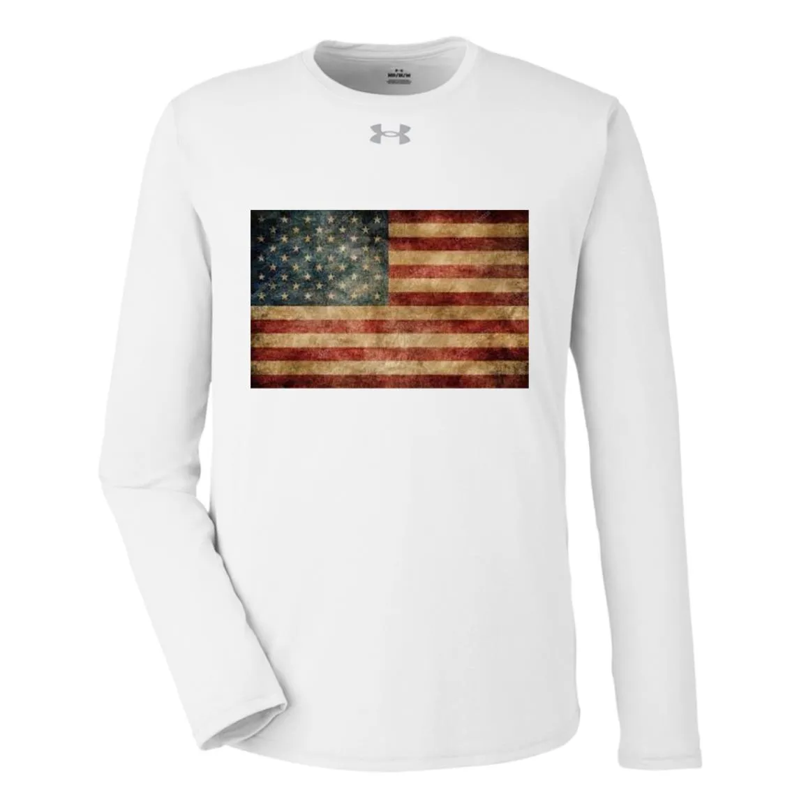 American Flag -- Distressed -- Under Armour Team Tech Long Sleeve Tee