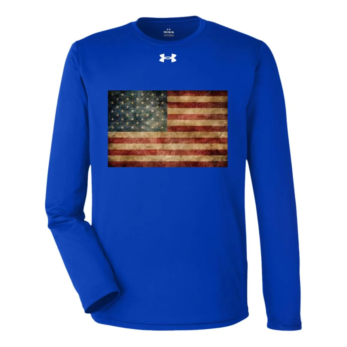 American Flag -- Distressed -- Under Armour Team Tech Long Sleeve Tee