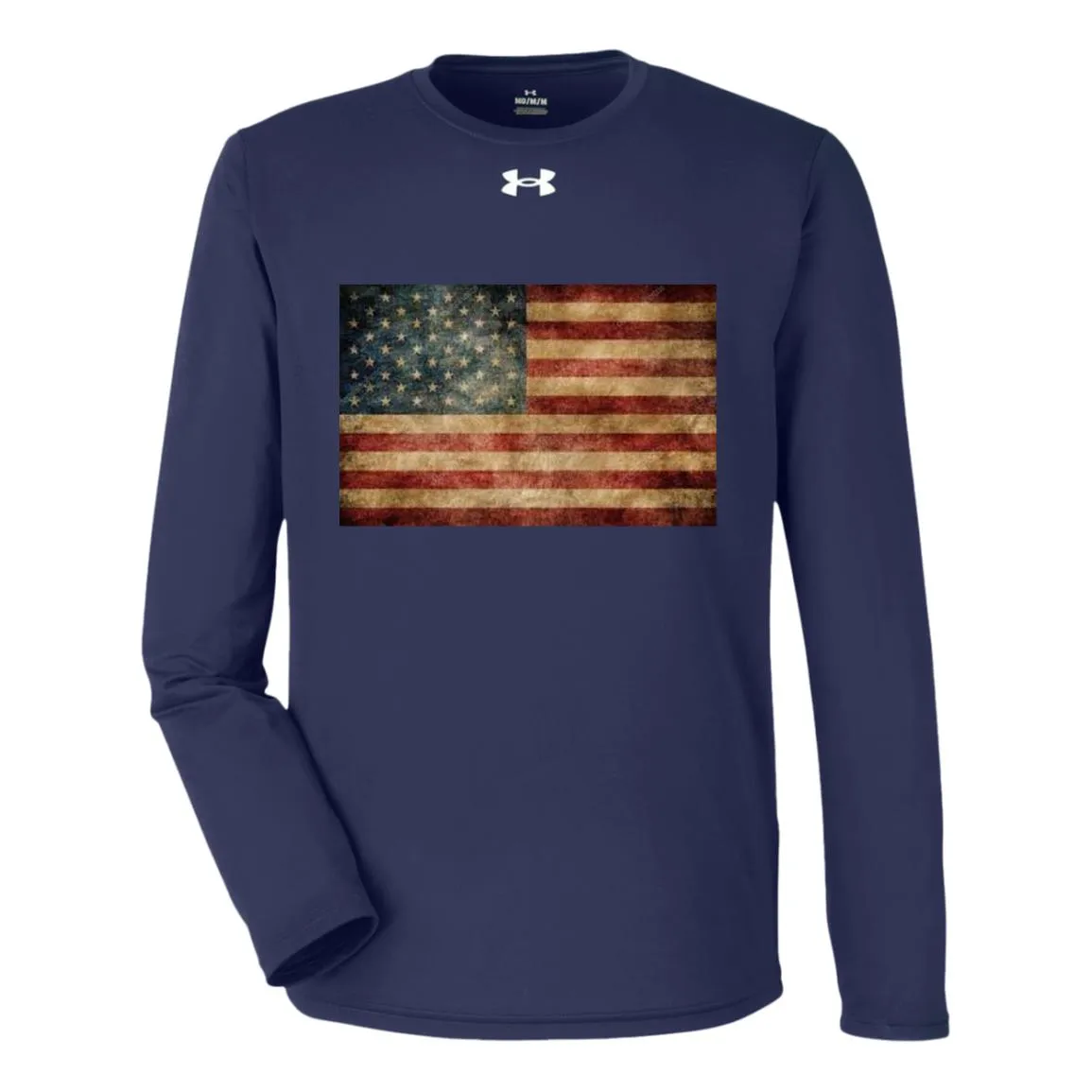 American Flag -- Distressed -- Under Armour Team Tech Long Sleeve Tee