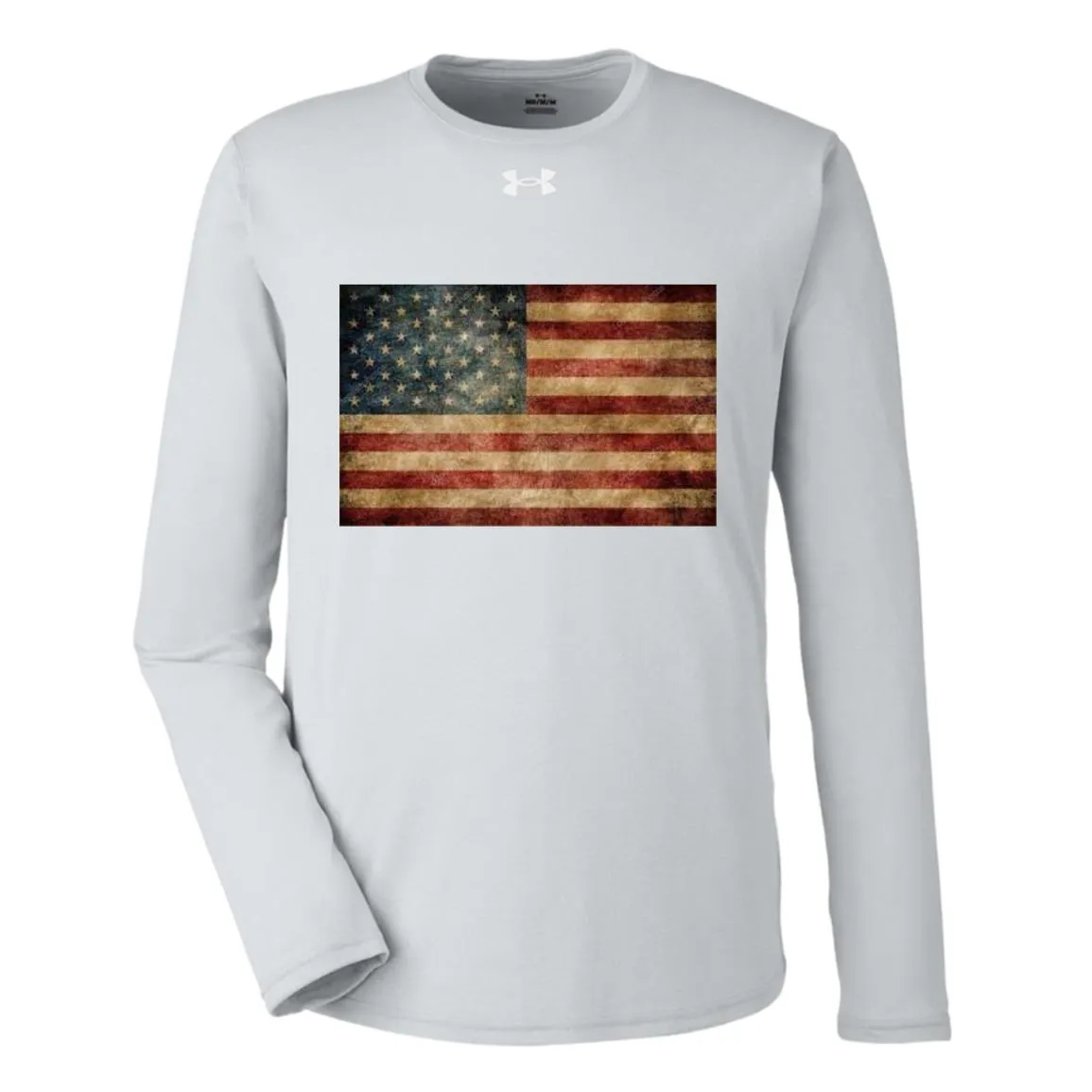 American Flag -- Distressed -- Under Armour Team Tech Long Sleeve Tee