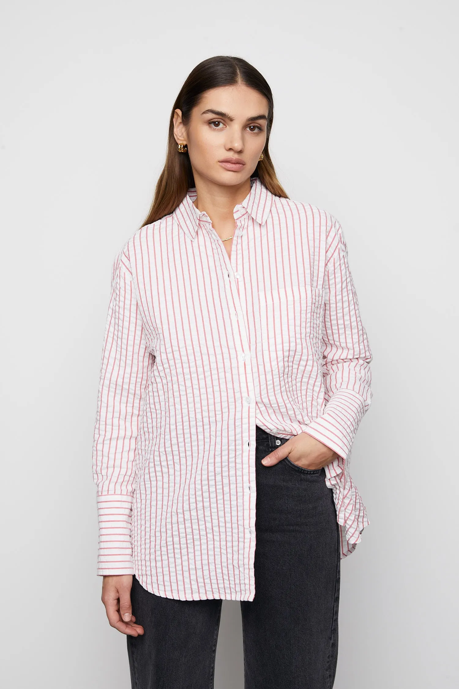 Bibi Crepe Shirt - Berry