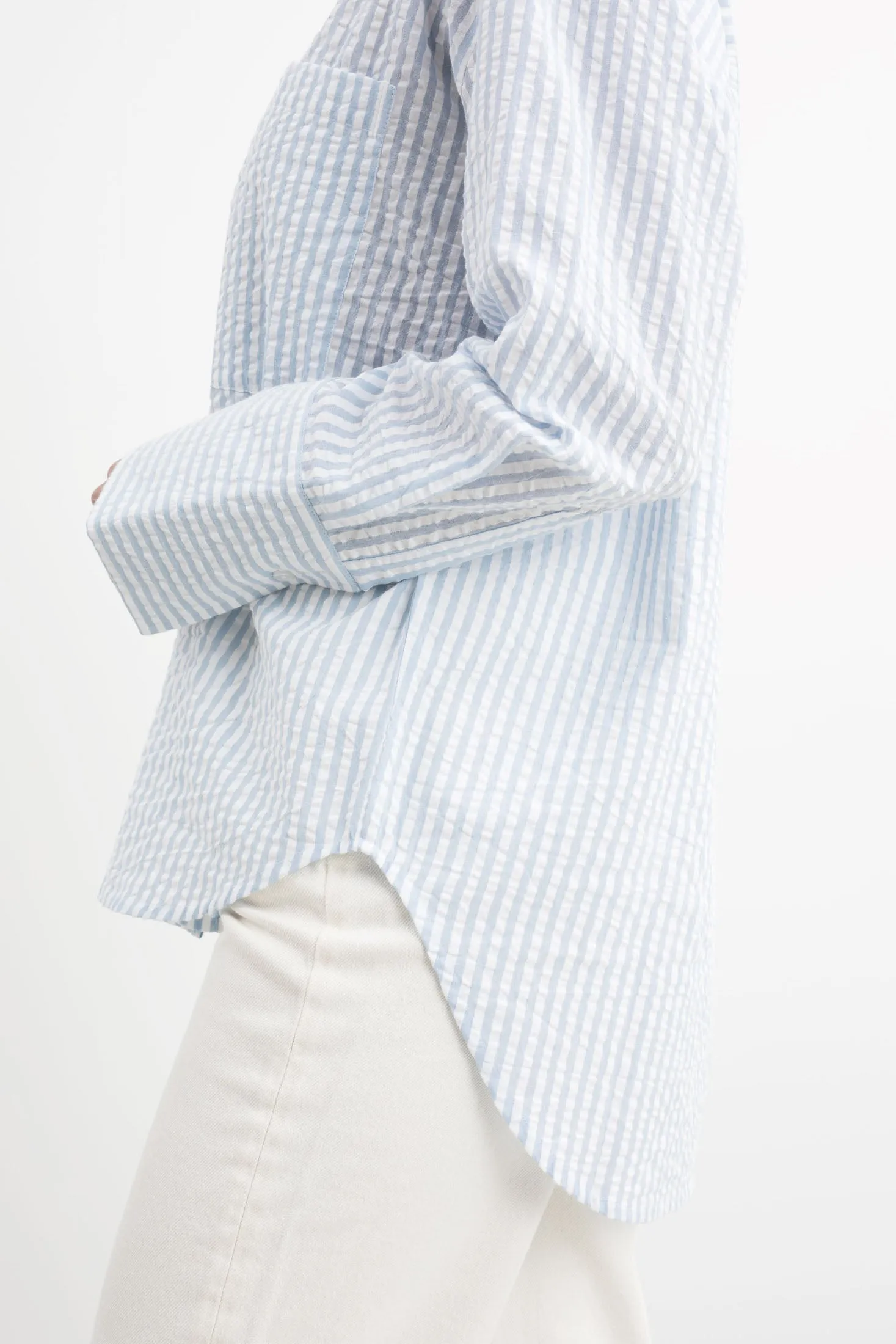 Bibi Crepe Shirt - Soft Blue