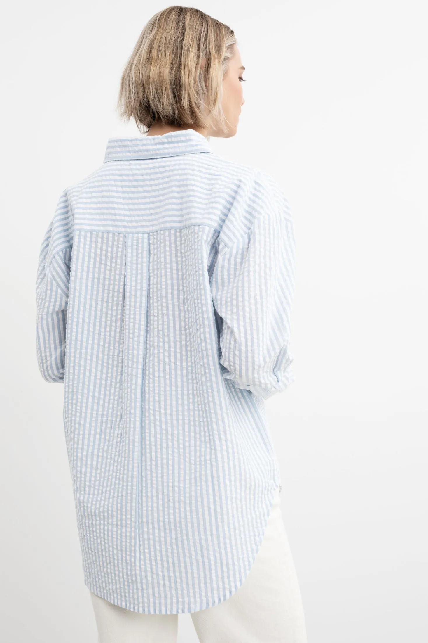 Bibi Crepe Shirt - Soft Blue