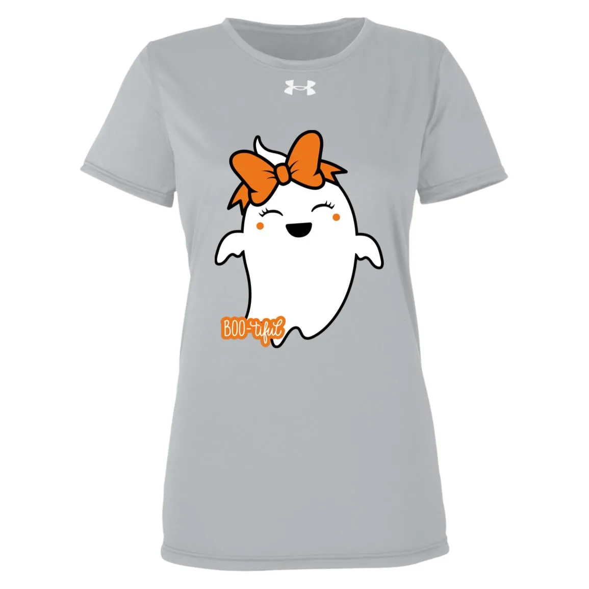 Boo-tiful Ghost with Bow -- Under Armour Women's Team Tech Tee