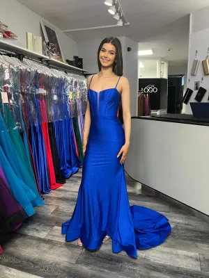 COLBALT BLUE FISH TAIL DEBS/ TY BALLGOWN DRESS