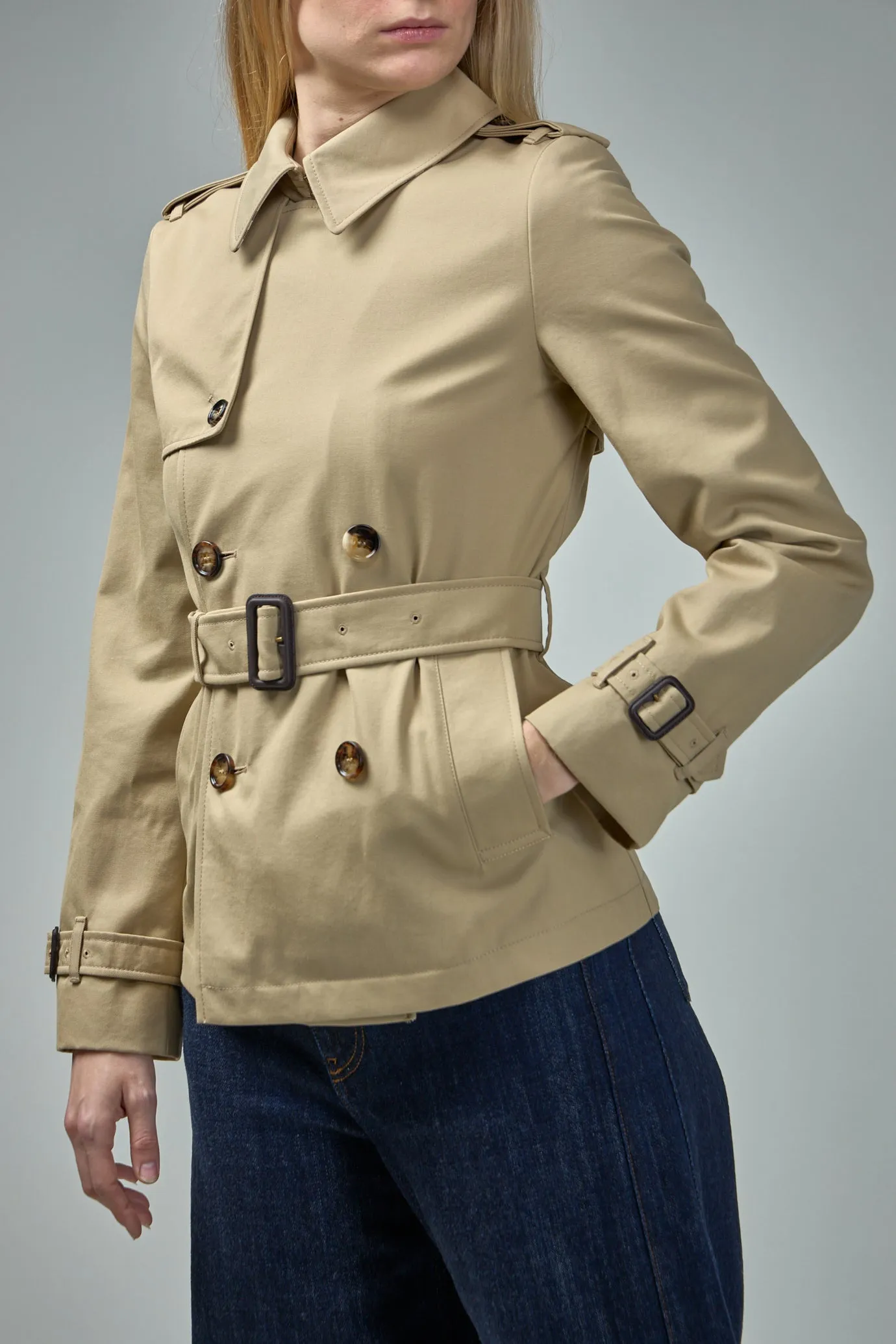 Cotton Blend Trench Jacket