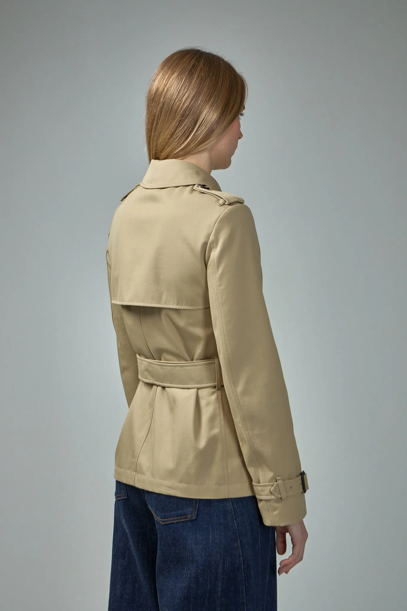 Cotton Blend Trench Jacket