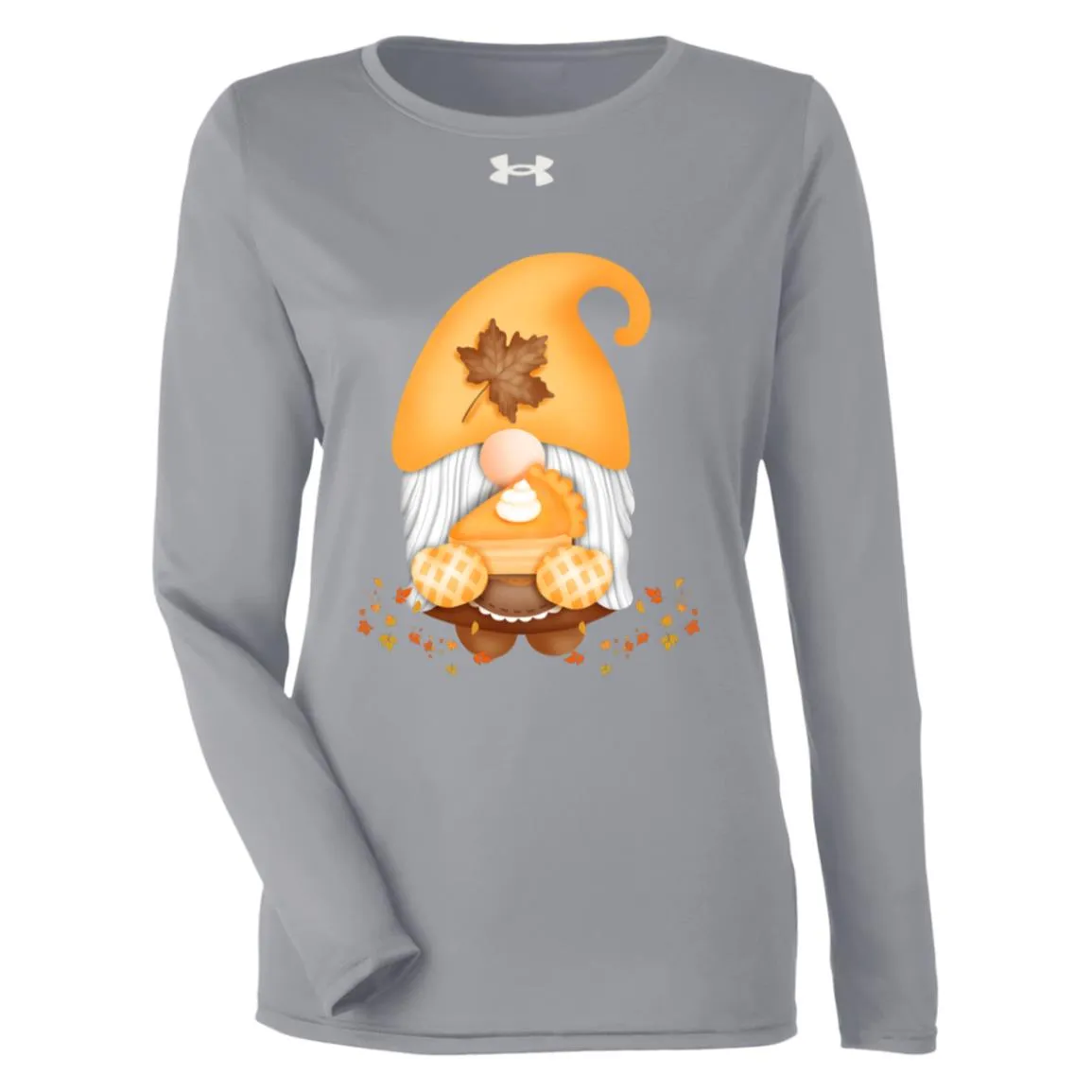 Gnome Pumpkin Pie 1376852 Under Armour Womens Team Tech Long Sleeve Tee