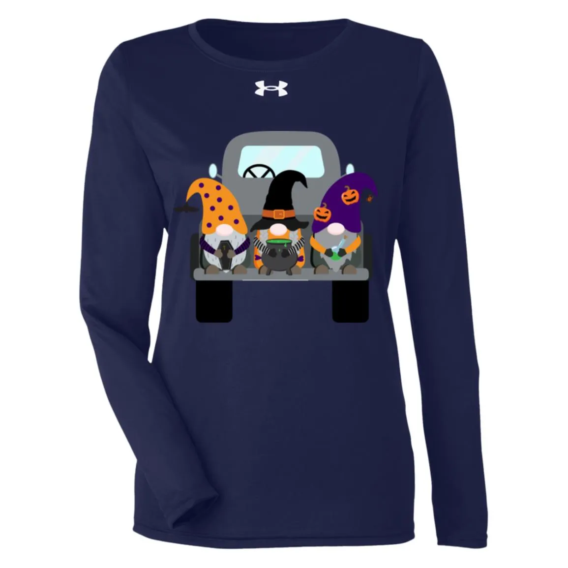 Halloween Gnomes in a Truck 1376852 Under Armour Womens Team Tech Long Sleeve Tee