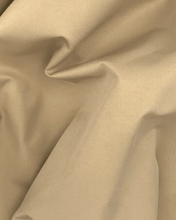 Italian Solid Khaki Cotton Polyester Stretch Twill Fabric 58W