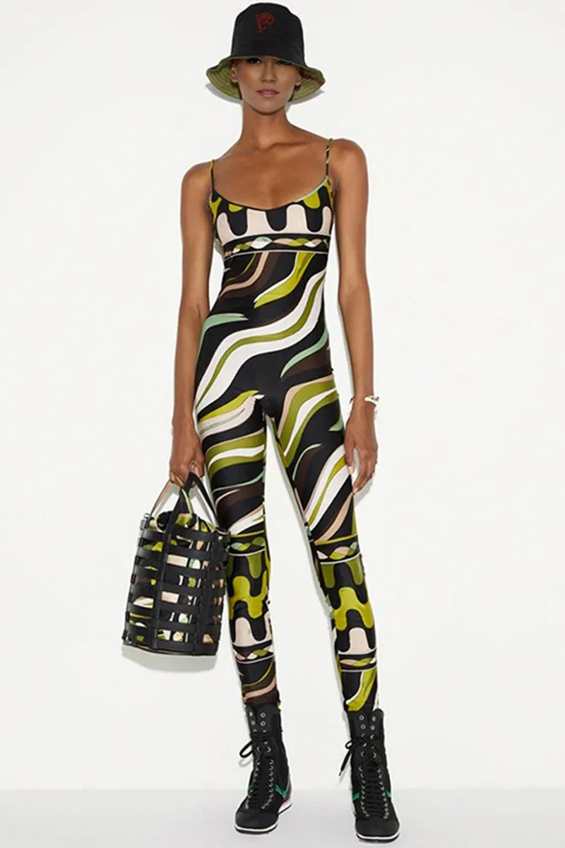 JF0018 Graphic Camisole Jumpsuits