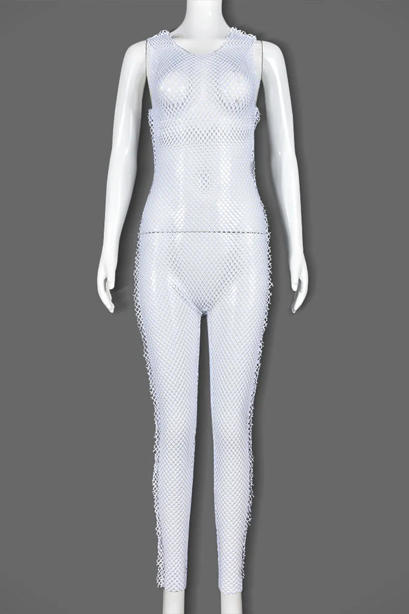 JG0113 Fishnet Mesh Jumpsuits