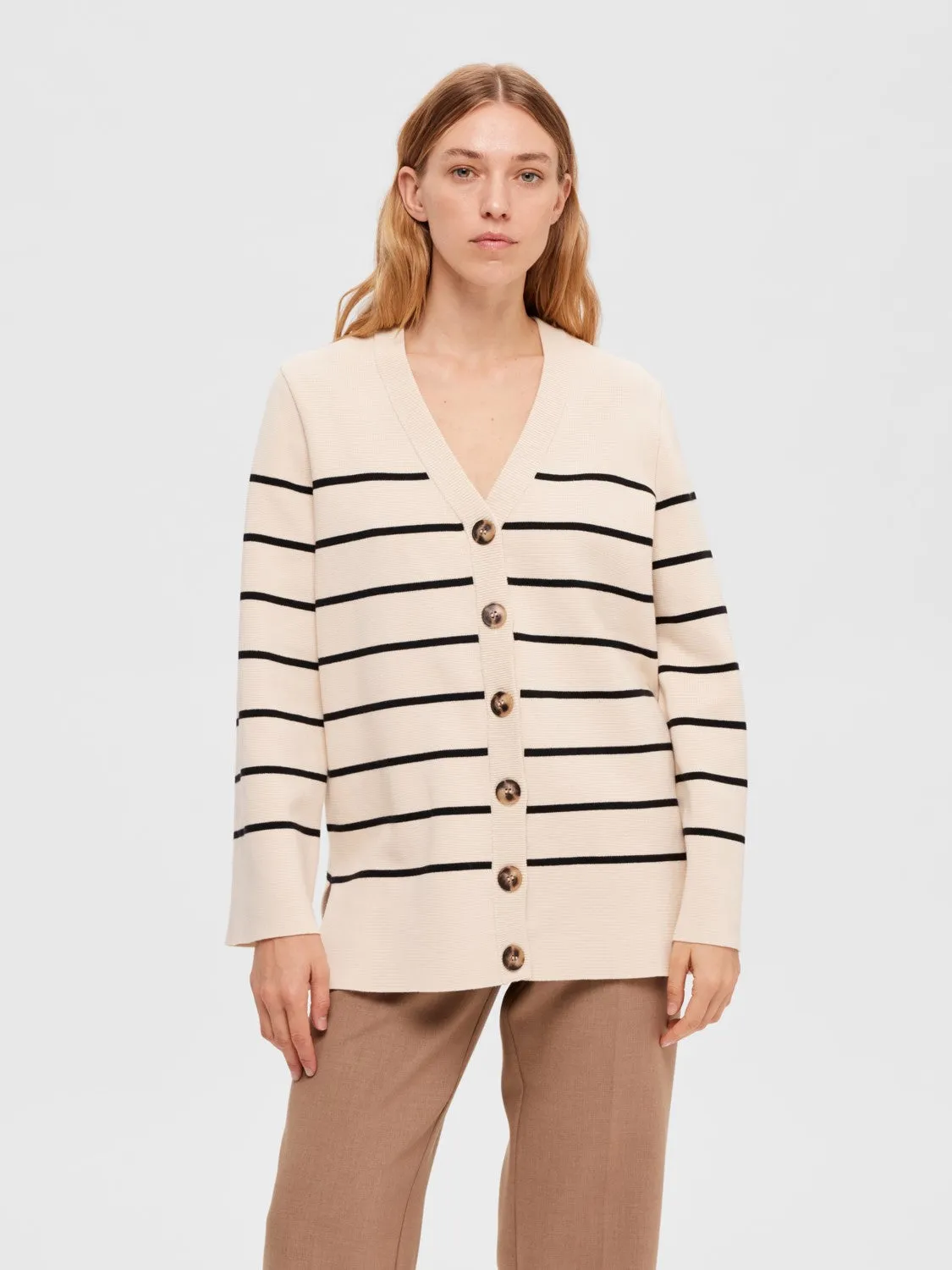 Liva LS Long Knit Cardigan - Birch