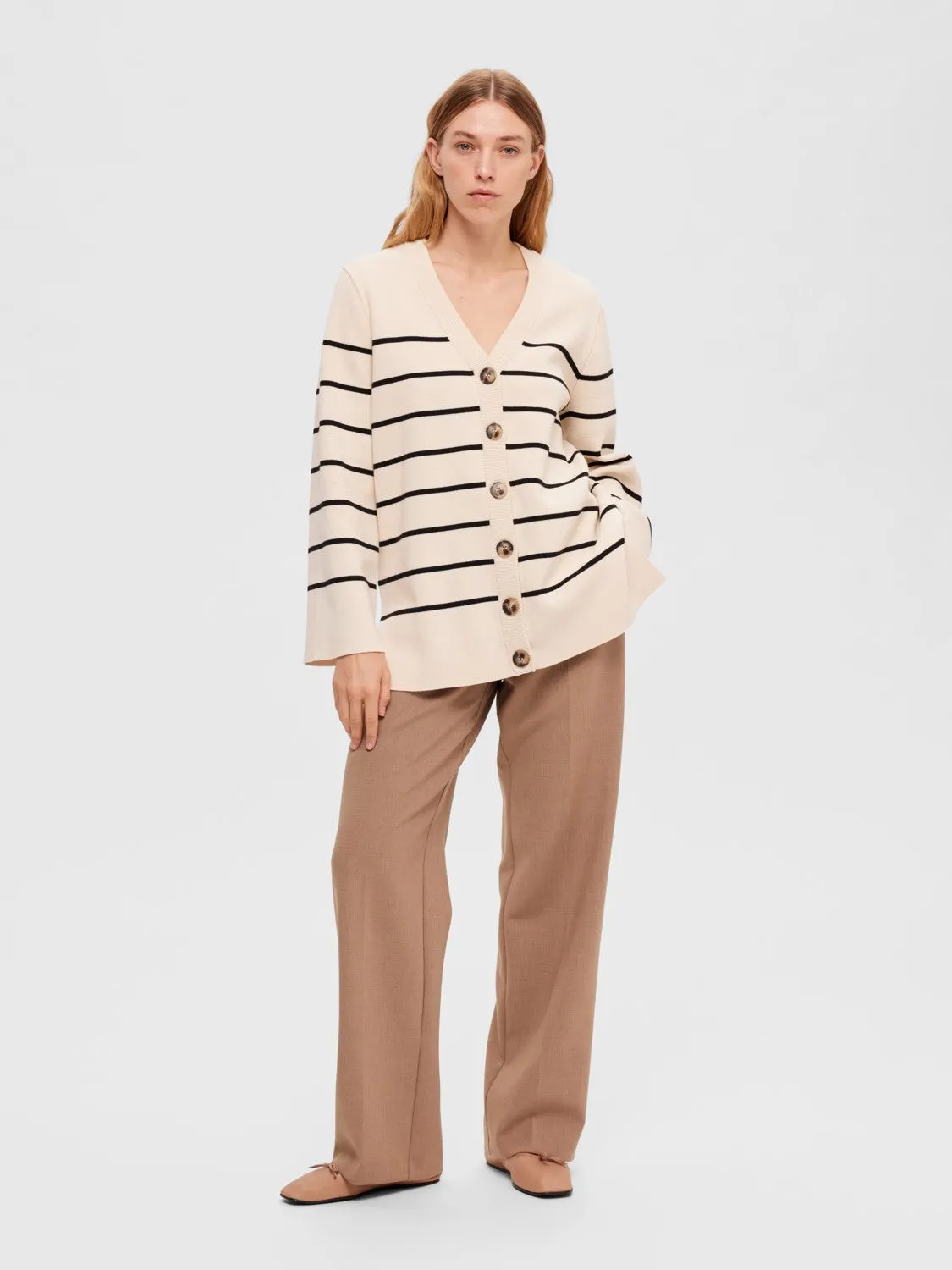 Liva LS Long Knit Cardigan - Birch