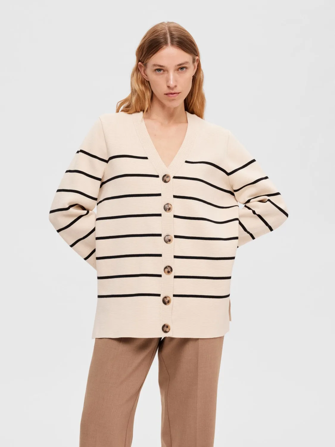 Liva LS Long Knit Cardigan - Birch