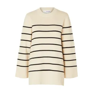 Liva LS Long Knit O-Neck - Birch