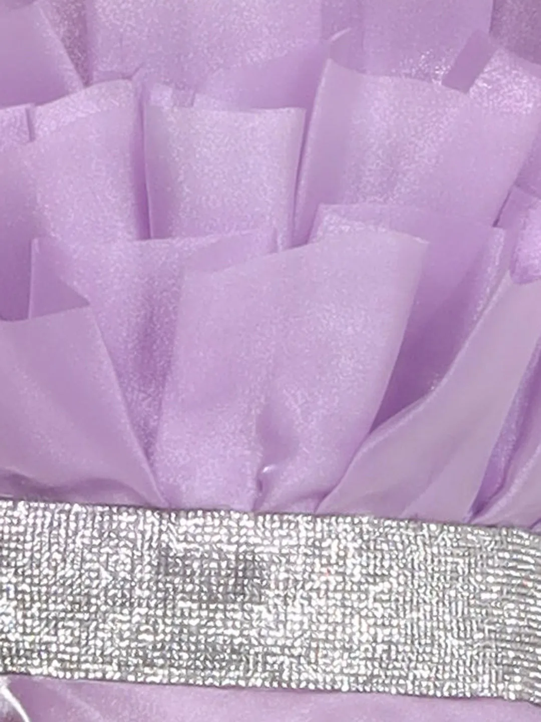 Mini Stich A-line organza party gown with silver studded belt - Lilac