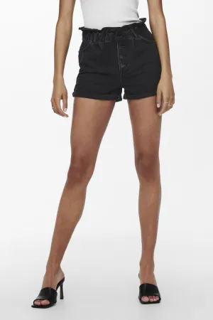 Only - Onlcuba Paperbag Shorts - 3643862 Black Denim