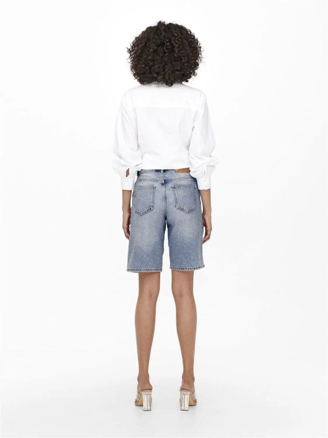 Only - Onlsonny hw wide dnm shorts - Light Blue Denim