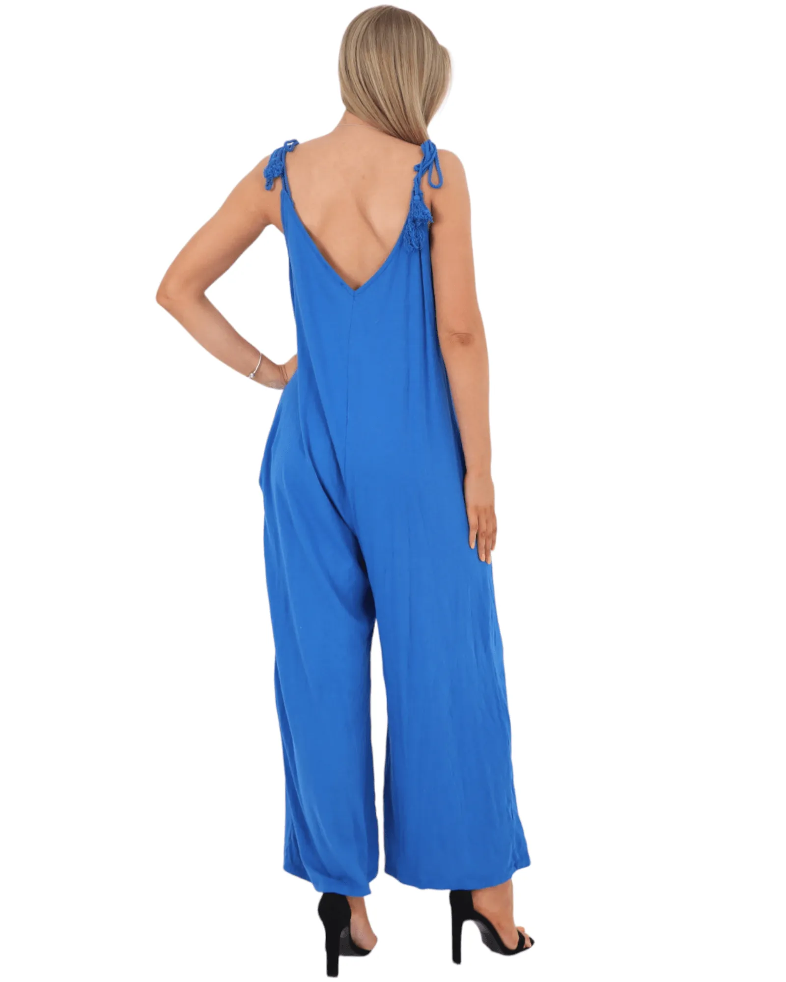 Tie Shoulder Strap Jumpsuits