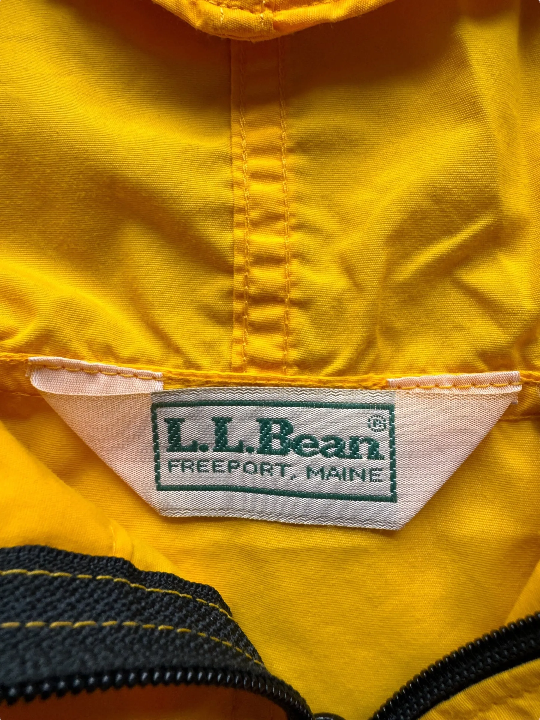 Vintage LL Bean Yellow Pullover Anorak SZ M